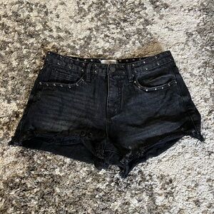 Black Austin Landing Stud Shorts